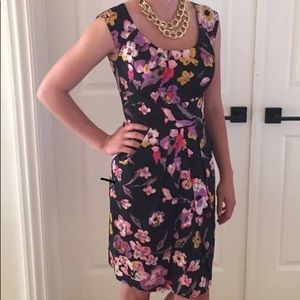 Max and Cleo floral print sheath dress w/ pockets